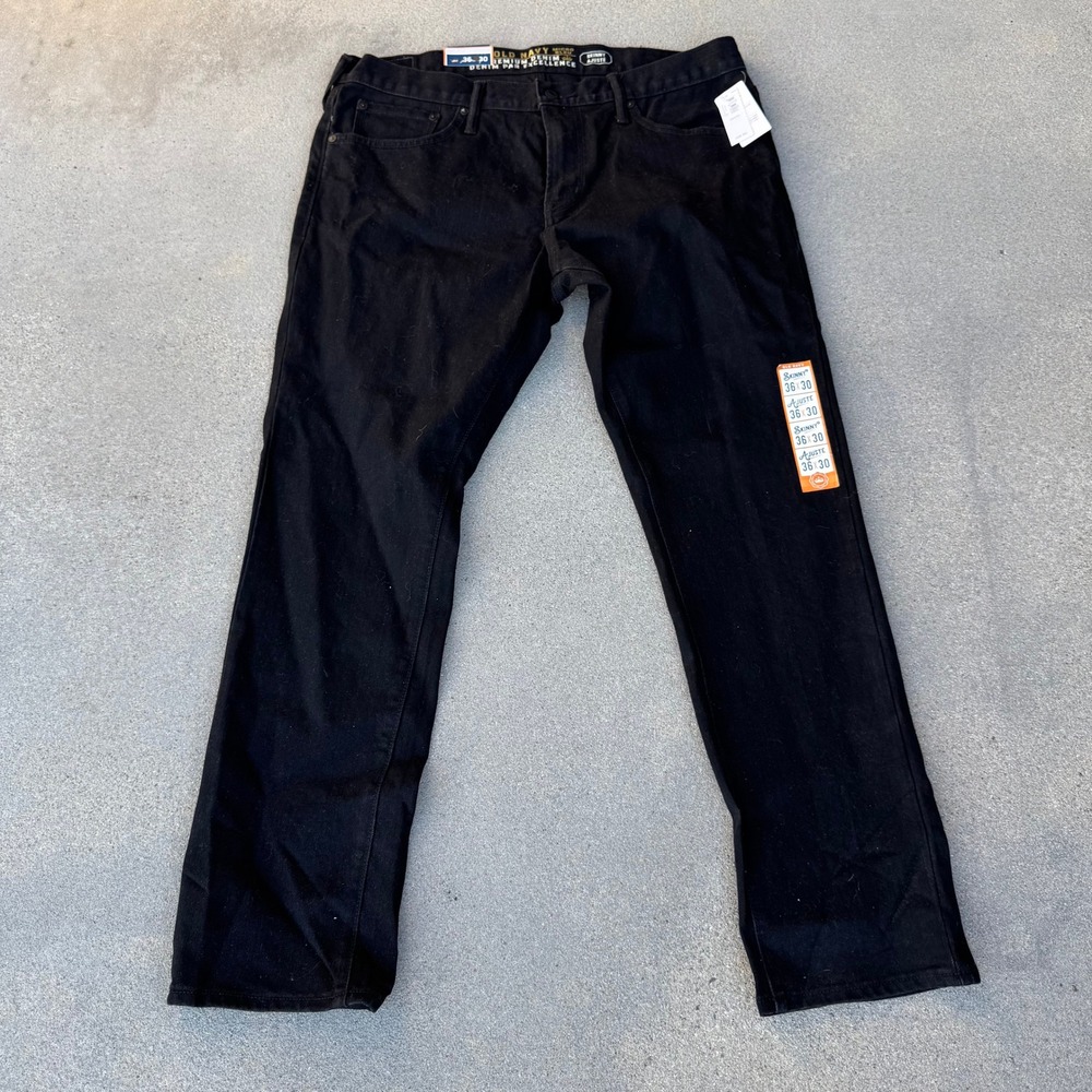 Old Navy Premium Denim Skinny Jeans Mens 36x30 Black Stretch Pants